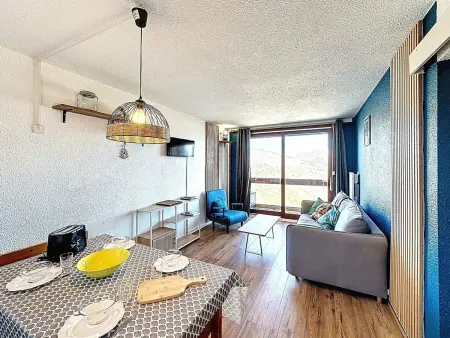 Location appartement à Le Corbier, Studio skis aux pieds, vue vallée - 5 pers.