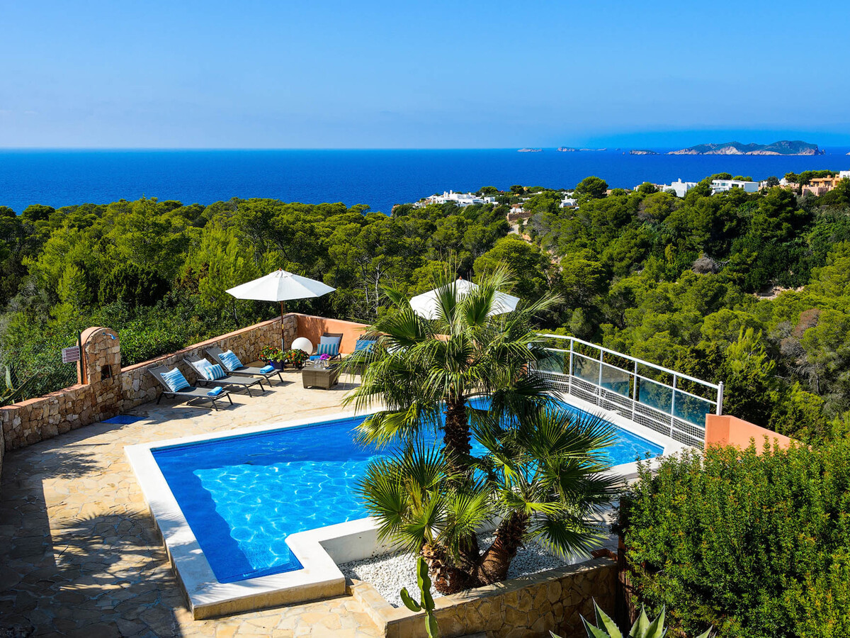 Villa ibizienne Cala Vadella, piscine et vue mer - Photo 1
