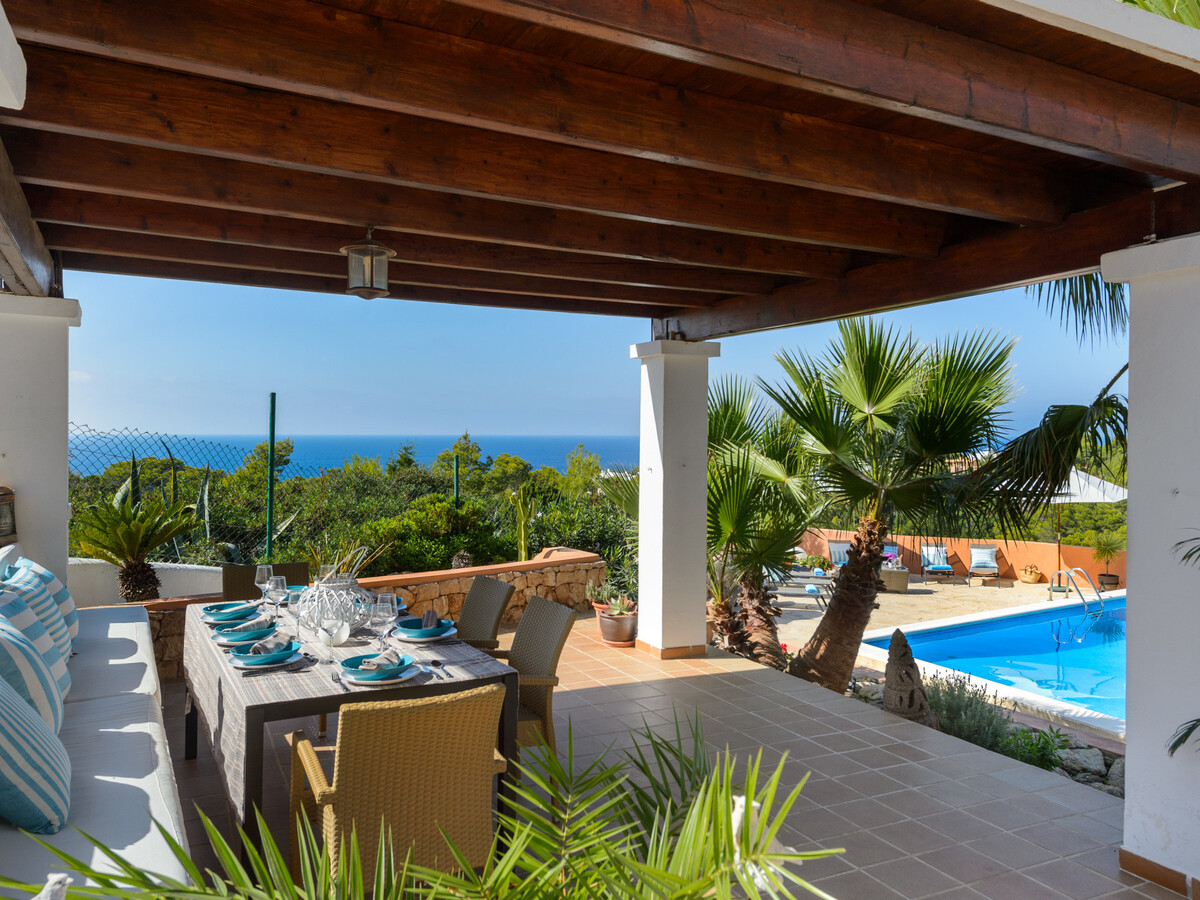Villa ibizienne Cala Vadella, piscine et vue mer - Photo 4