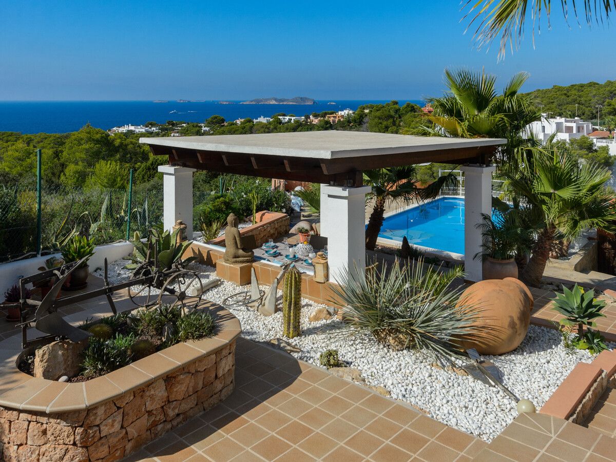 Villa ibizienne Cala Vadella, piscine et vue mer - Photo 12