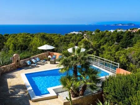 Location villa à Sant Josep de sa Talaia, Maison ibizienne, vue mer imprenable - 8 pers.