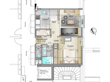 Appartement 4 pers. face Bellevarde, front de neige : photo 15