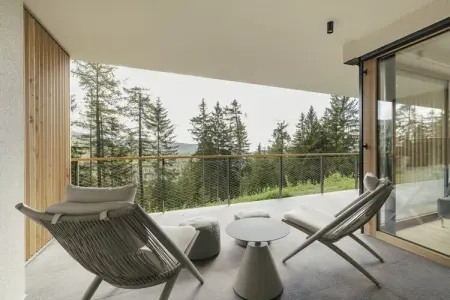 Chalet Magdalena à Hafling, sauna et vue forêt : photo 3