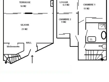 Duplex vue mer au Barcarès, 6 pers., terrasse 14m² : photo 19