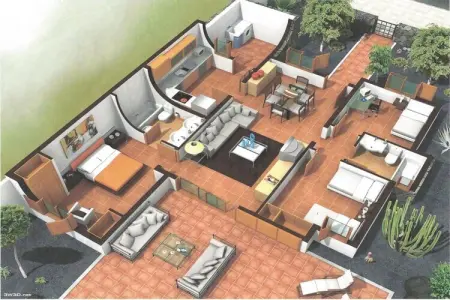 Villa El Paraiso à Playa Blanca, 3 chambres, piscine : photo 40