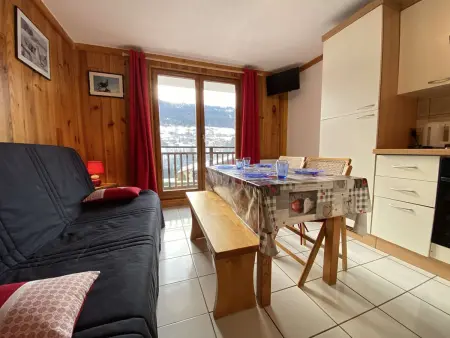 Studio cabine 4 pers. à Praz-sur-Arly, vue pistes : photo 2