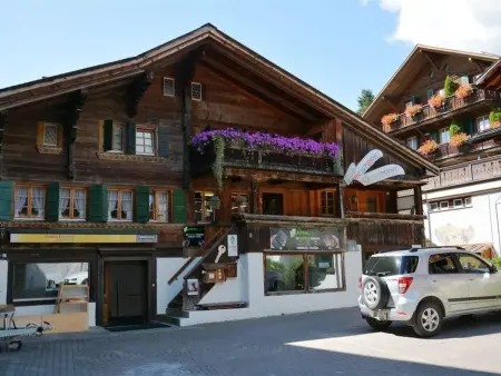 Location appartement à Gstaad, Le Vieux Chalet Appartement/Fewo, Dusche oder Bad, WC 4-Bettwohnung
