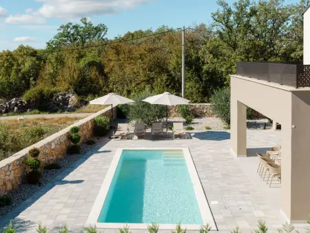 Villa Divine à Dobrinj : piscine privée et vue mer : photo 25