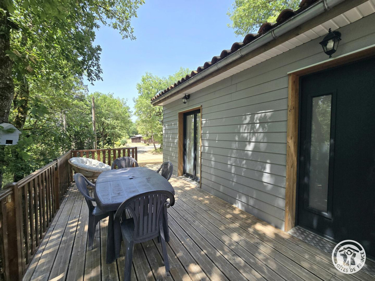 Chalet en bois Montignac-Lascaux, terrasse et carport - Photo 16