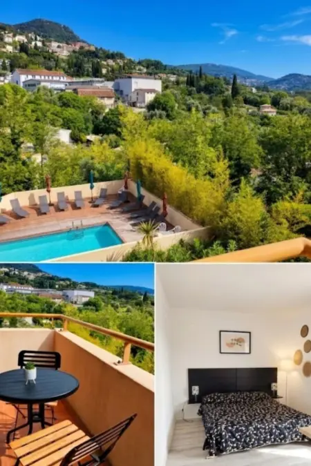Studio Virginia 22 m² avec balcon vue piscine, Grasse : photo 9