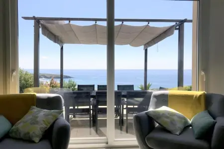 Location maison à Talgruc sur mer, Villa de vacances avec vue mer panoramique à 180° à Telgruc-sur-Mer