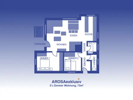 Location appartement à Arosa, Hölzerhütte Appartement/Fewo, Dusche oder Bad, WC, 5-Bettwohnung
