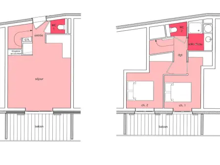 Duplex 48m² face au village, ski à 600m : photo 9