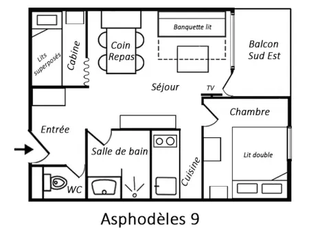 Appartement 4 pers, balcon Sud-Est, Méribel : photo 9