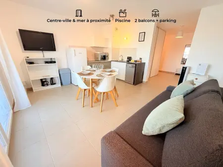 T2 avec piscine et 2 balcons au Lavandou : photo 1