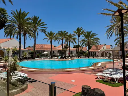 Location bungalow à Maspalomas, Bungalow avec clim et Wi-Fi - 3 pers., vue piscine