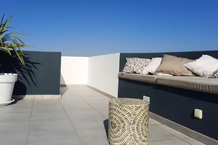 Maison 4 pers. à Villaverde : terrasse vue Lanzarote : photo 4