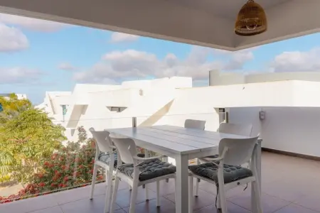 Maison 4 pers. à Villaverde : terrasse vue Lanzarote : photo 7