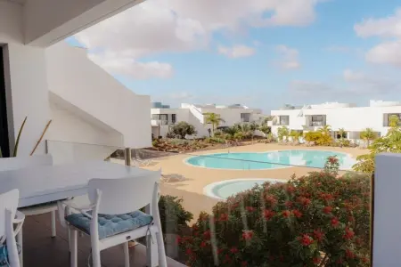 Maison 4 pers. à Villaverde : terrasse vue Lanzarote : photo 8