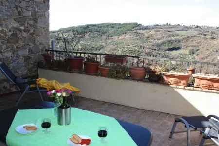 Maison Centro Storico Seggiano, terrasse vue Orcia : photo 4