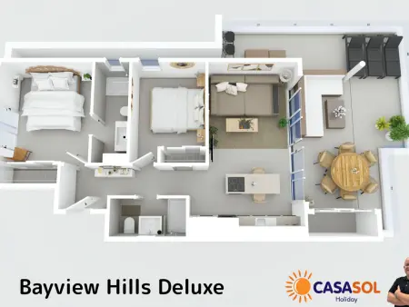 Appartement Bayview Hills Deluxe, terrasse vue mer : photo 31