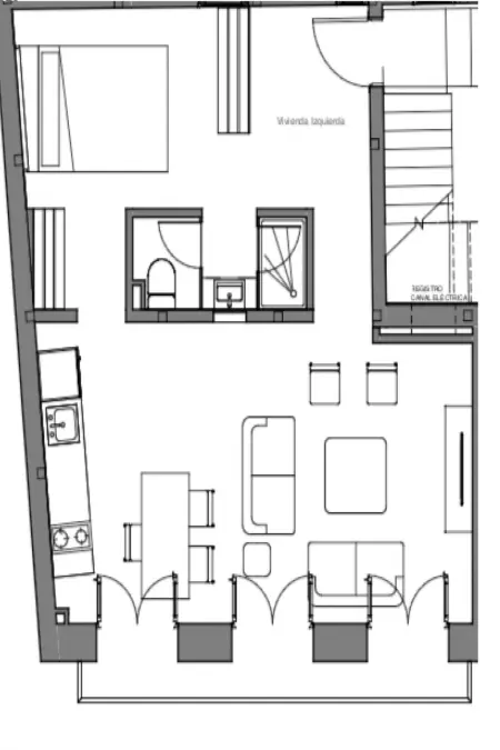 Appartement 2 pièces Madrid, idéal pour 4 adultes : photo 4