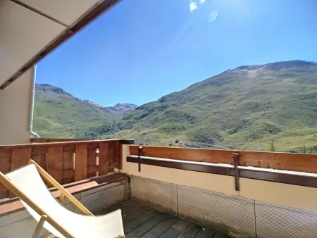Studio 4 pers. aux Menuires, terrasse sud-ouest vue montagne : photo 13