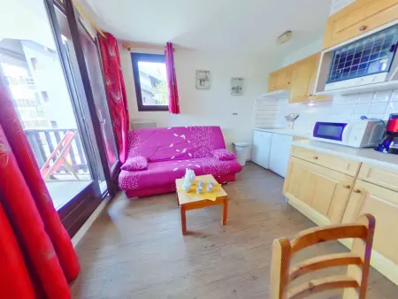 Studio cabine 5 pers aux Saisies, balcon sud : photo 1