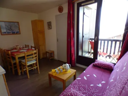 Studio cabine 5 pers aux Saisies, balcon sud : photo 7