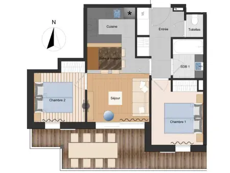 Appartement 6 pers. vue Beaufortain aux Saisies + accès spa : photo 16