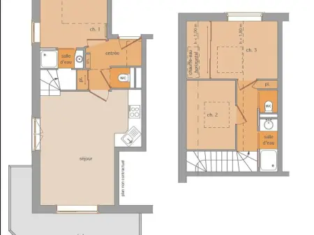 Appartement T4 duplex 6 pers., exposition sud-ouest : photo 9