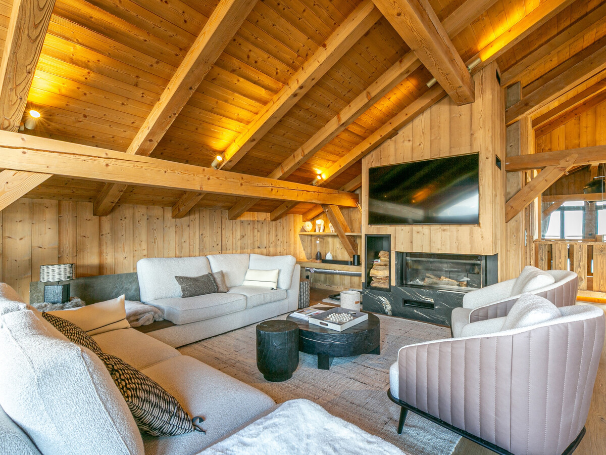 Demi-ferme 14 pers., 5 chambres vue village à Megève - Photo 2