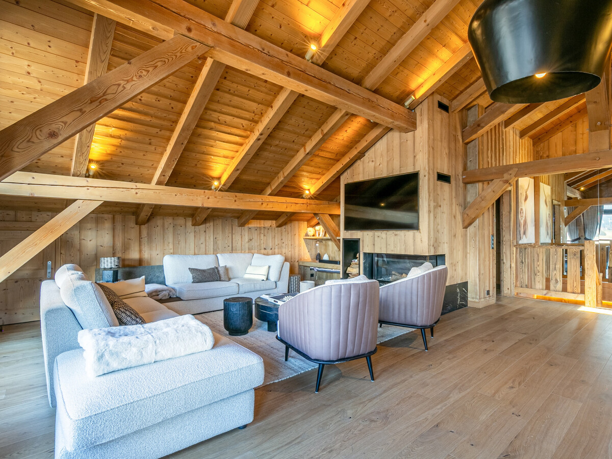 Demi-ferme 14 pers., 5 chambres vue village à Megève - Photo 3