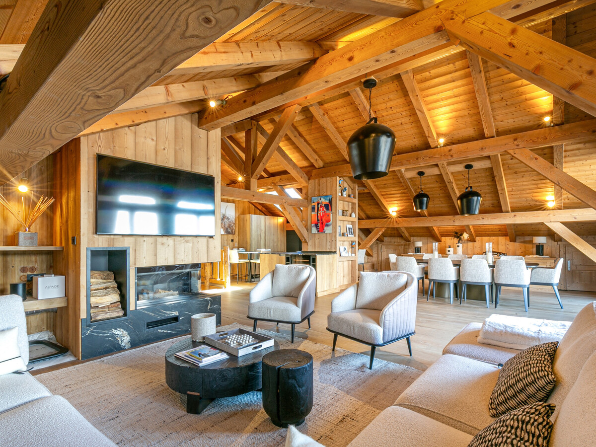 Demi-ferme 14 pers., 5 chambres vue village à Megève - Photo 4