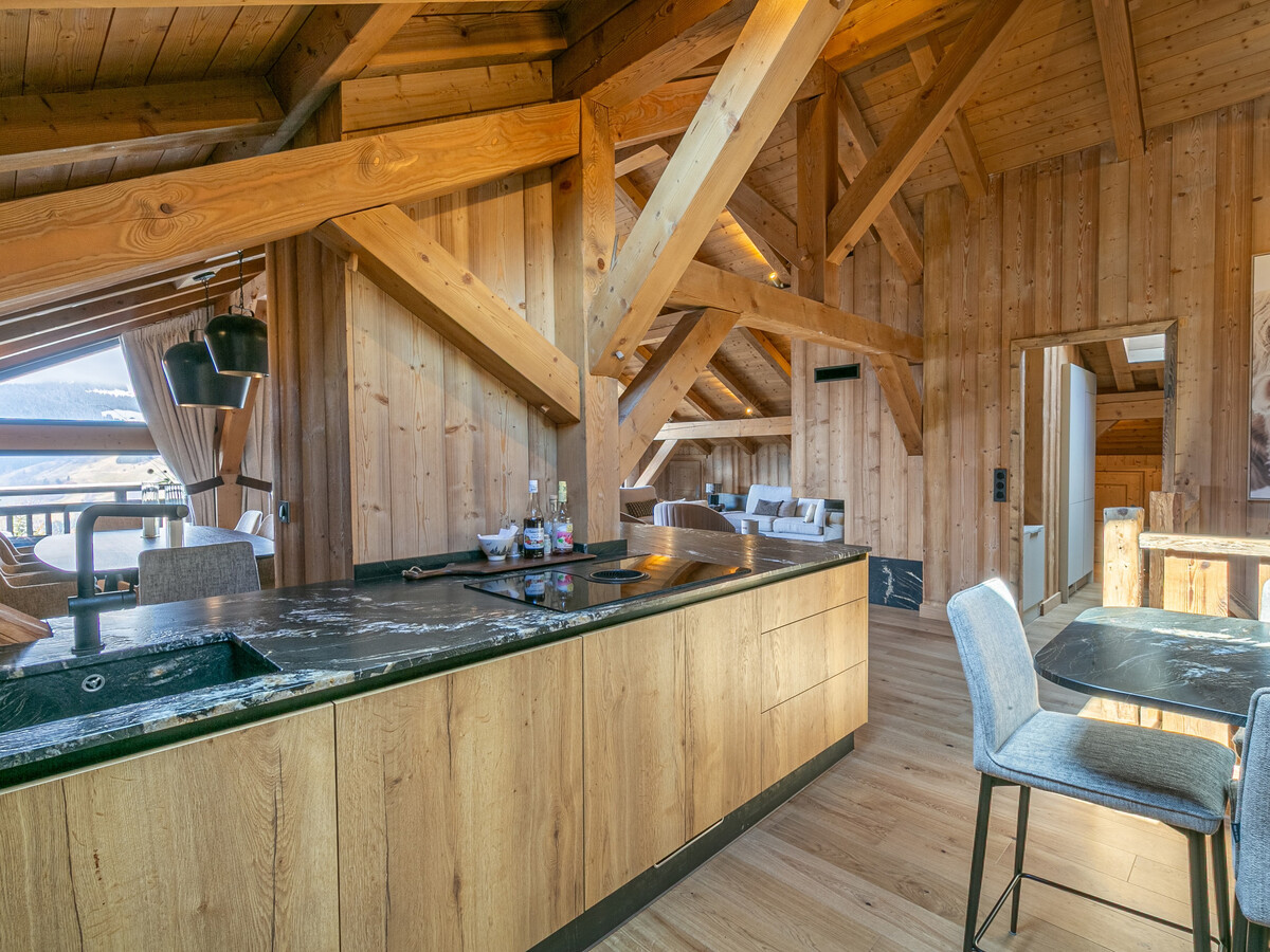 Demi-ferme 14 pers., 5 chambres vue village à Megève - Photo 31