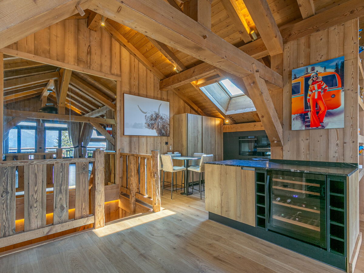 Demi-ferme 14 pers., 5 chambres vue village à Megève - Photo 32