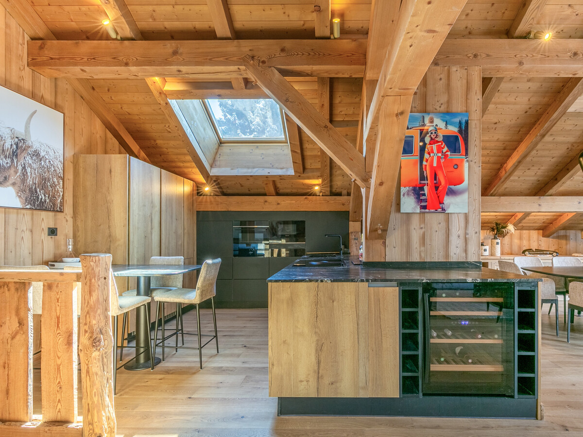 Demi-ferme 14 pers., 5 chambres vue village à Megève - Photo 33