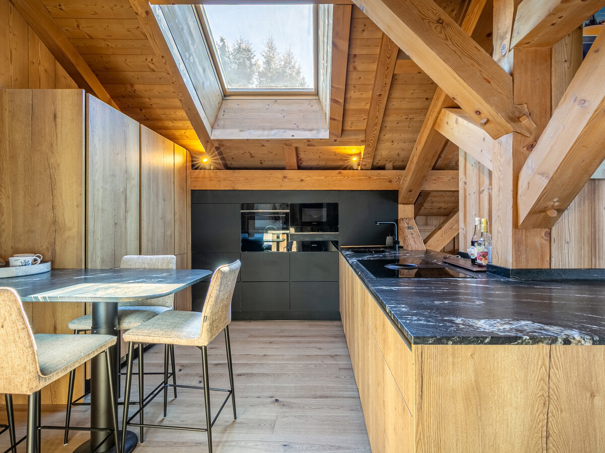 Demi-ferme 14 pers., 5 chambres vue village à Megève - Photo 34
