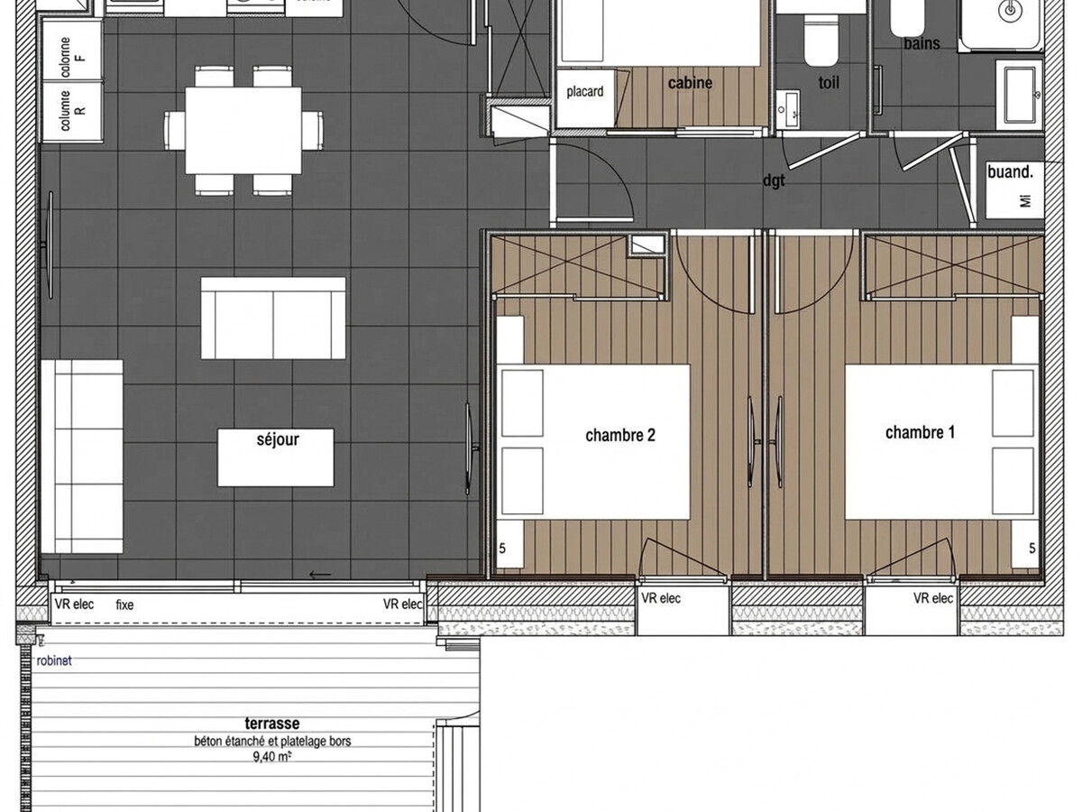 Appartement 6 pers. ski-in/ski-out aux Deux Alpes - Photo 2