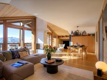 Appartement dernier étage, balcon Sud-Ouest, vue pistes à Huez : photo 4