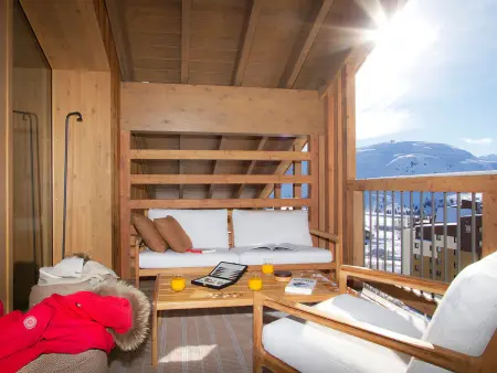 Appartement dernier étage, balcon Sud-Ouest, vue pistes à Huez : photo 12