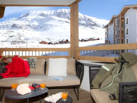 Appartement ski aux pieds à Huez, balcon 13m² vue pistes : photo 5
