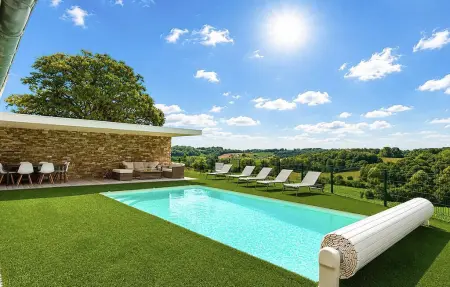 Maison Béarn piscine chauffée, poutres anciennes : photo 11
