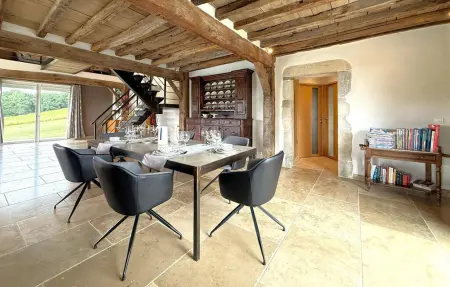 Maison Béarn piscine chauffée, poutres anciennes : photo 21