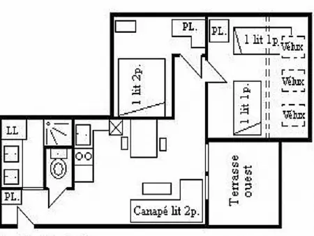 Appartement skis aux pieds à Méribel, vue montagne, 4 pers. : photo 10