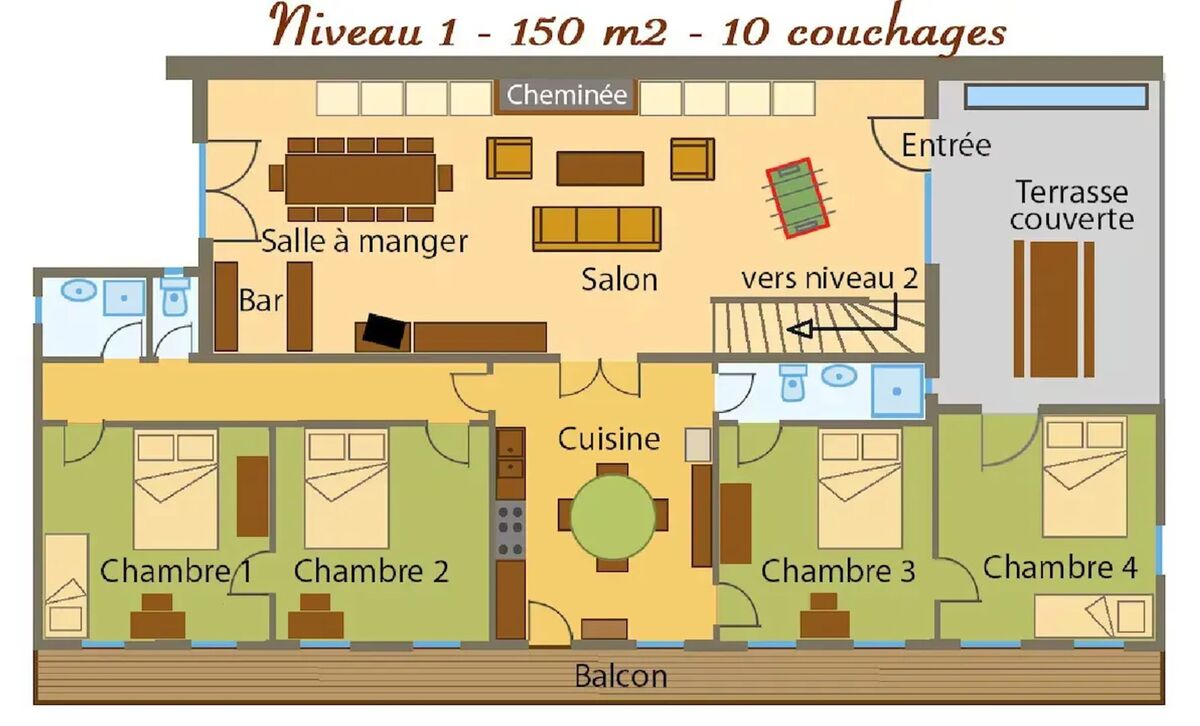 Chalet 18 personnes, cheminée et vue montagne - Photo 16