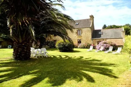 Maison bretonne 1877 à Crozon, jardin palmiers