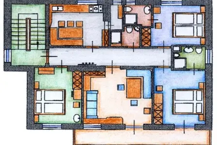 Maison Wolkenstein, 3 chambres, vue Langkofel : photo 41