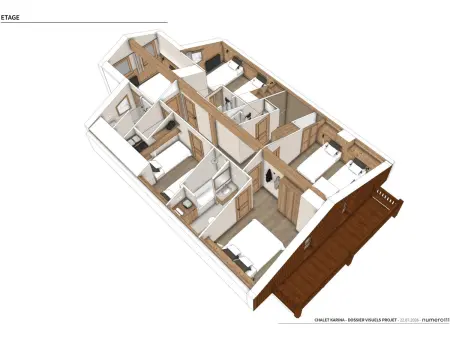 Duplex 101 m² aux Menuires, départ skis au pied, 5 chambres : photo 5
