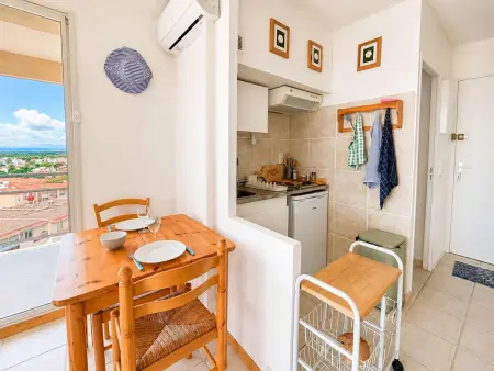 Studio face mer, clim, animaux admis - 2 pers., Appartement 2 personnes à Canet en Roussillon : photo 4
